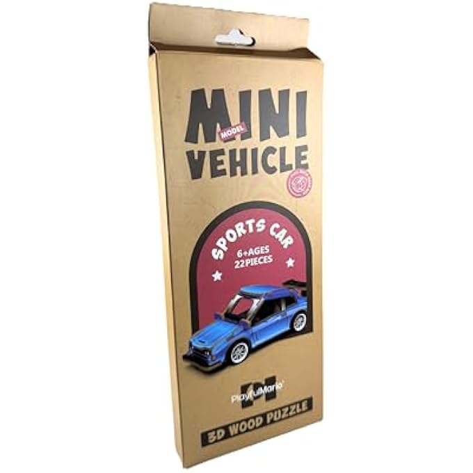 3D WOODEN SPORTS CAR PUZZLE  DIY MINI VEHICLE MODEL KIT WITH PULL-BACK ACTION | 22-PIECE BUILD & PLAY TOY FOR KIDS & ADULTS | STEM LEARNING, ECO-FRIENDLY WOOD | NO TOOLS NEEDED | AGE 6+ - Image 4